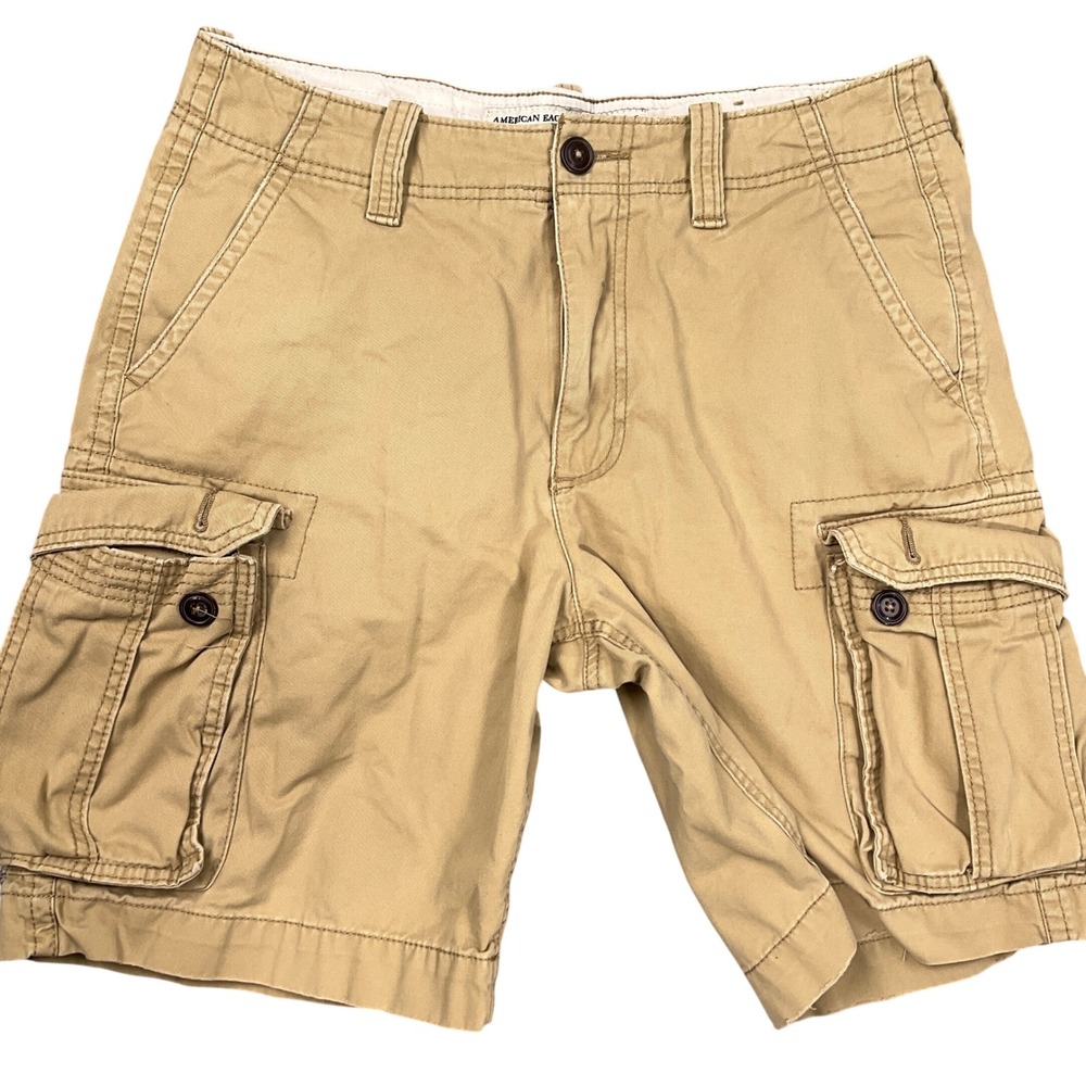 American Eagle Shorts Mens 33 Tan Classic‎ Cargo Twill Beach Gorpcore Casual